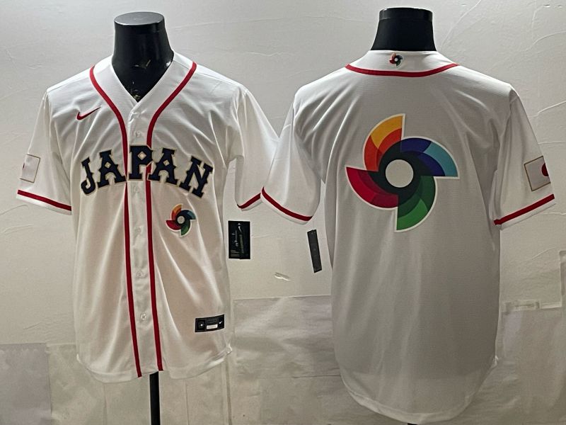 Men 2026 World Cub Japan Blank White Game Nike MLB Jersey style 007